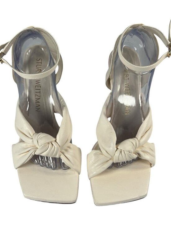 Stuart Weitzman Shoes - Stuart Weitzman Womens Playa 100 Knot Sandals US 11 B White Leather Heels
